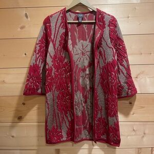 Chico’s TRAVELERS COLLECTION Exploded Floral Jacket Small